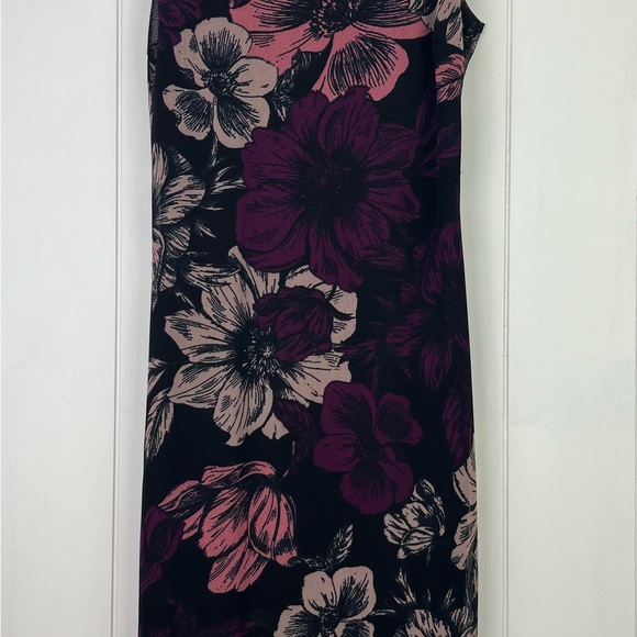 Charlotte Russe Halter Neck Black and Purple Floral Dress - Picture 1 of 4